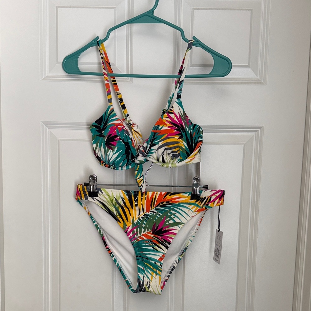 Shade & Shore Multicolor Tropical Vibe Bikini top with Cheeky Bottom